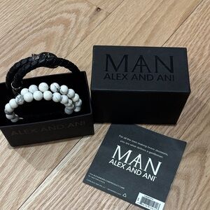 Alex and Ani Black and White Beaded Bracelet Set